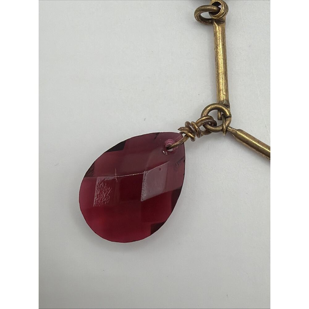 Aristocrate Charm Bracelet Intaglio Cameo Teardrop Glass on Stick Chain - Picture 7 of 11